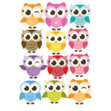 Imagem de Cartela Com 12 Unid - Adesivos Coruja Mod1