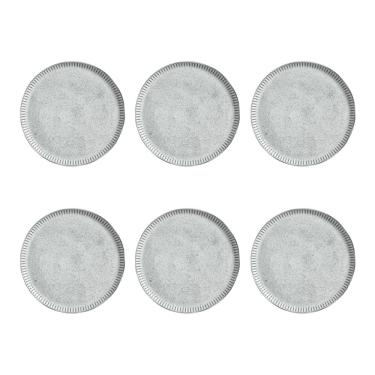 Imagem de Conjunto de Pratos Rasos Porto Brasil Linhas Echo com 6 Peças - Branco