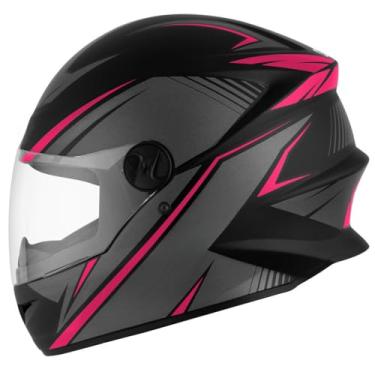 Imagem de Capacete Esportivo Fechado Pro Tork R8 Motoboy Motociclista Masculino Feminino Viseira Cristal (56,ROSA)
