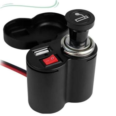 Imagem de Carregador USB Para Moto Tomada Adaptador 12v Acendedor - Clink