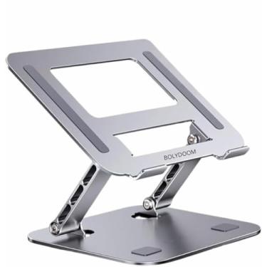 Imagem de Suporte de Notebook Laptop Alumínio Ajustável - Suporte Ajustável Tablet Ergonômico Com Ventilação e Design Antiderrapante Compatível com MacBook Pro Air Compatível Notebooks e tablets