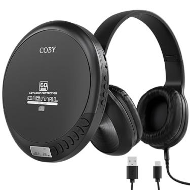 Imagem de Coby Cd Player Portátil Com Reprodução De Mp3 E Rádio Fm, Compact Discman Anti-Skip 60 Segundos, Inclui Fones Ouvido Dobráveis, Carro Viagem Para Uso Doméstico Ou Em Movimento