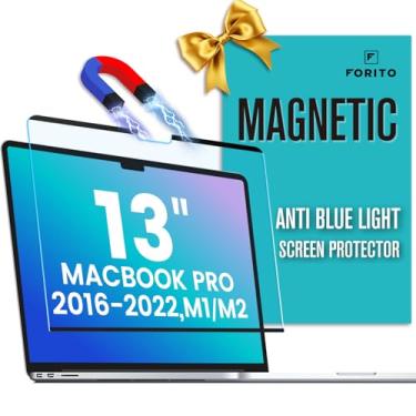 Imagem de F FORITO Protetor de tela magnético antiluz azul compatível com MacBook Pro de 13 polegadas (2016, 2017, 2018, 2019, 2020, 2021, 2022, M1, M2)