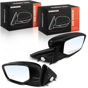 Imagem de A-Premium Par (2) espelhos retrovisores elétricos do lado do motorista e do passageiro - compatível com Honda Accord 2008-2012 - Espelho retrovisor externo dobrável preto elétrico aquecido