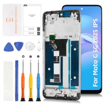 Imagem de Olivechard Substituição de tela LCD original para Motorola Moto G 5G 2025 XT2513 de 6,7 polegadas com tela digitalizadora sensível ao toque com moldura XT2513-1 XT2513-2 XT2513V com ferramentas de