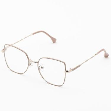 Imagem de Armação Óculos de Grau Feminina Metal Quadrado Rebeca- Óculos Sunrise,