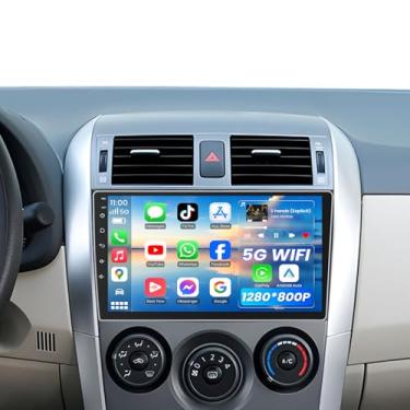 Imagem de Rádio estéreo automotivo para Toyota Corolla 2009 2010 2011 2012 2013 2G + 64G: tela de carro Android com resolução de 9 polegadas 1280 x 800 com navegação GPS 5G-WiFi - Suporte automotivo CarPlay