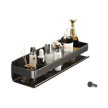 Imagem de Prateleira Organizadora De Banheiro Montada Na Parede Em Alumínio Cinz