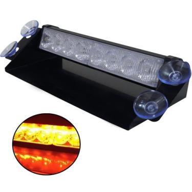 Imagem de Giroflex Interno 12V Led Viatura Polícia Guincho Parabrisa Strobo Verm
