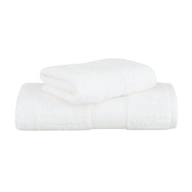Imagem de Jogo de Toalhas Buddemeyer Fio Penteado Alva Banho Branco 2 Peças