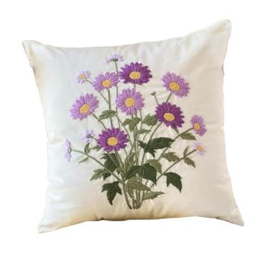 Imagem de UGPLM Kit de capa de almofada bordada Kit de fronha Meio acabado Costura Artesanal DIY Ponto Cruz 44 cm x 44 cm para sofá de quarto Iniciantes