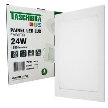 Imagem de Painel Plafon Quadrado Embutir 24w Luz Branca 6500K - TASCHIBRA