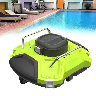 Imagem de Aspirador De Piscina Robótico Sem Fio, 30W Aspirador De Piscina De Sucção Potente Com Luz Indicadora De LED, Abertura Com Um Clique E Estacionamento Automático, Para Piscinas Planas De Até 80㎡,Green