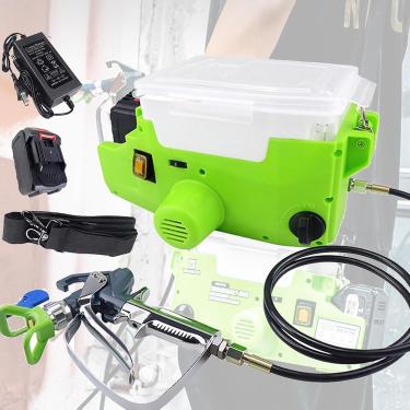 Imagem de Pulverizador De Tinta Sem Ar De Mochila Urj, Pulverizador De Tinta Sem Ar Portátil, Com Mangueira De 1,5 M, Velocidade De 6 Marchas Ajustável, Para Móveis Internos E Externos, 1battery