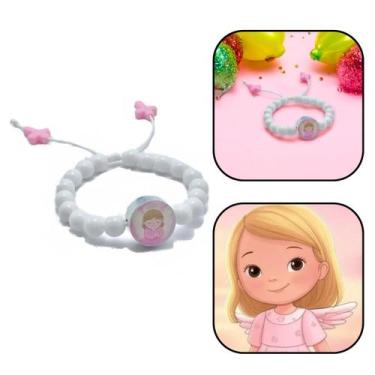Imagem de Pulseira Infantil Menina Anjo Da Guarda Resina Branca - FORNECEDOR 2
