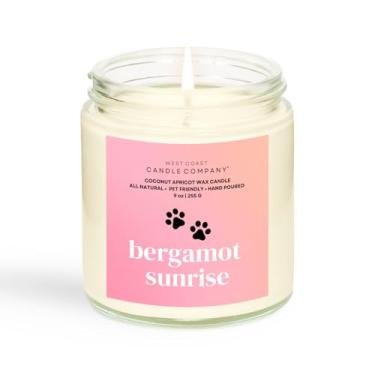 Imagem de Bergamota Sunrise | Vela para animais de estimação | Cera de damasco de coco sem soja | Queima limpa | Não tóxica | Aprovado por veterinários | Eliminador de odores de animais de estimação | Vela