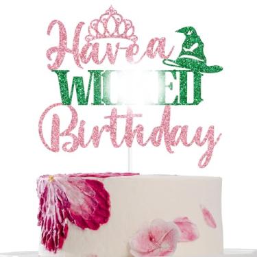 Imagem de Have a Wicked Birthday Cake Topper, Wicked Witch Birthday, Pink Goes Good With Green, Princess Witches BIRTHDAY Party Decorations