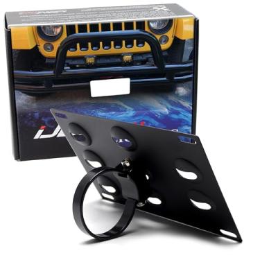 Imagem de iJDMTOY Não é necessário furadeira de 6,5 cm para montagem em tubo de proteção de para-choques suporte/suporte para placa de licença (não serve para barras de bulbo de 2,75 ou 7,8 cm)