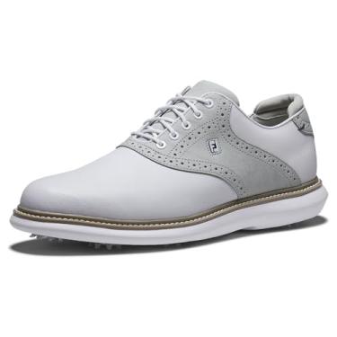 Imagem de FootJoy Tênis de golfe masculino Traditions, Branco/Cinza/Branco, 47