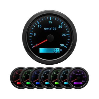 Imagem de Tacômetro LCD Com Luz De Fundo Em 7 Cores, Medidor De Horas De 85mm, 3
