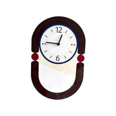 Imagem de KiBcsLic Relógio de parede artístico adorável minimalista de meia-idade silencioso acrílico relógio de parede decorativo para decoração de quarto sala de, 26cmx40cm