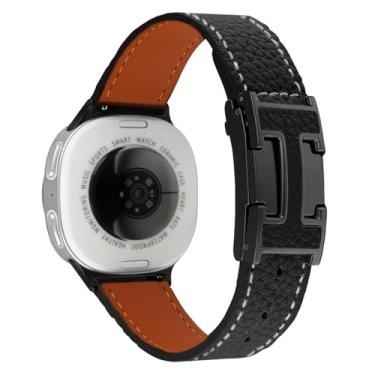 Imagem de Mtozon Pulseiras de couro magnéticas compatíveis com Samsung Galaxy Watch 8 de 40 mm/44 mm Watch8 Classic de 46 mm, fivela preta + preta