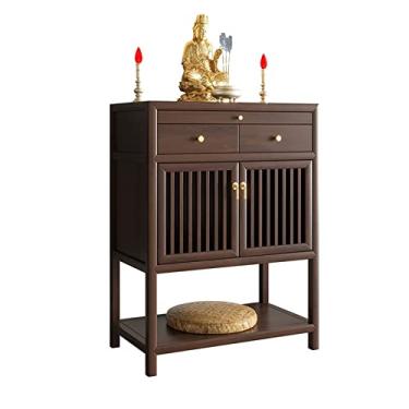 Imagem de Santuário doméstico mesa de madeira maciça, plataforma de tributo, armário moderno minimalista de Buda, plataforma de Buda, nicho de Buda, mesa de Buda, plataforma de riqueza guanyin, mesa de deus