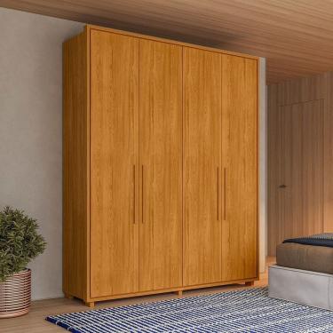 Imagem de Guarda-Roupa Casal 4 Portas 3 Gavetas 100% MDF com Pés Greco