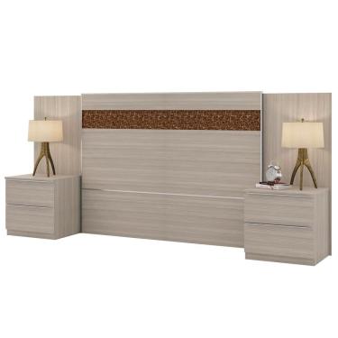 Imagem de Cabeceira para Cama Casal Novo Horizonte Maya com Mesa - Rovere