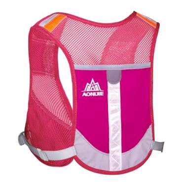 Imagem de JEELAD Mochila de corrida reflexiva colete de hidratação colete mochila para corrida de ciclismo, Rose Red - Only Vest, Only Vest