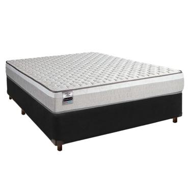 Imagem de Cama Box Preto Casal + Colchão Molas Ensacadas Hanover Inducol
