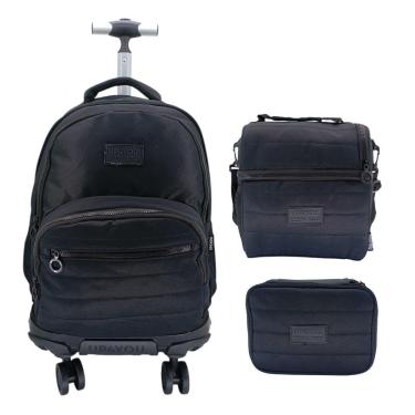 Imagem de Kit Mochila De Rodinha 360 Graus + Lancheira + Estojo 49642-Masculino