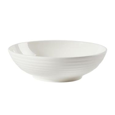 Imagem de Pratos de cerâmica sob o esmalte branco puro personalidade de negócios simples -18 cm