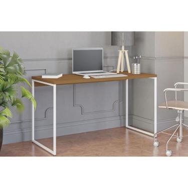 Imagem de Mesa De Escritório Secretária Industrial Li003 Canela-branco - Kappesberg