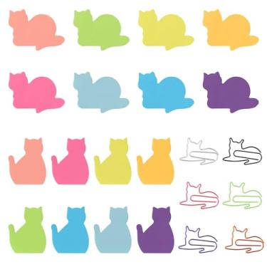 Imagem de Pacote com 16/480 folhas, bloco de notas autoadesivas fofo com 10 clipes de papel para post-it para professores de escritório, escola