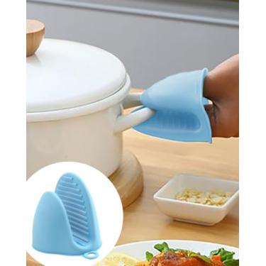 Imagem de Clipes de mão de silicone resistentes ao calor antiderrapantes anti-escaldantes, luvas de forno de silicone espesso, clipes de mão isolados adequados para pratos quentes microondas cozinha utensílios