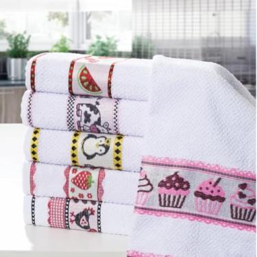 Imagem de CASA CHAMEGO- Kit 24 Pano de Prato, Toalha de Prato Genova Felpudo 100% Algodão Pano de Copa Atoalhado, Pano de Cozinha, Pano de Prato Decorativo,Pano de Prato Bordado, Alta absorção