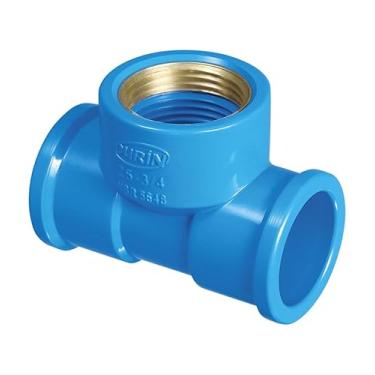 Imagem de Te Lr Azul Com Ducha De Latão Com Bitola 25mm X 3/4' Durín