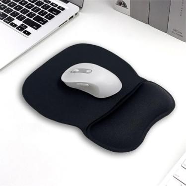 Imagem de Mouse pad com suporte de pulso de gel, mousepad confortável com superfície de descanso de pulso lisa e base de poliuretano antiderrapante para laptop de escritório e casa, computador, 24 x 20,6 cm