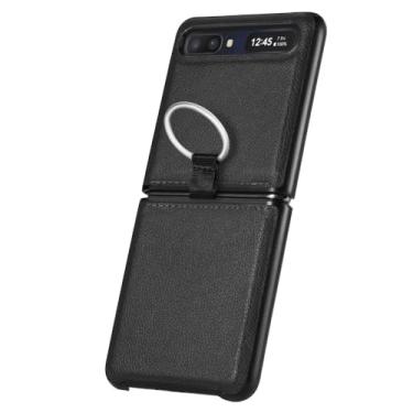 Imagem de Capa de couro confortável para Samsung Galaxy Z Flip 5 3 5G Flip4 flip5 flip2 Flip 4 2 Flip3 Capa protetora para telefone com proteção contra quedas, preta, para Samsung Z Flip 3