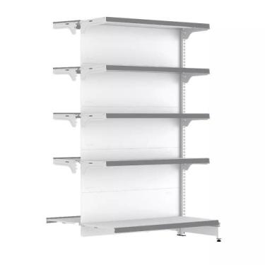 Imagem de Gondola Centro 170 FIT Continuação Branco 10 Bandeja Pe Cinza - AMAPÁ