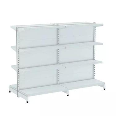 Imagem de Gondola Centro 137 Fit Ate 2 Metros Branco 16 Bandeja Sp Etiqueta - AM