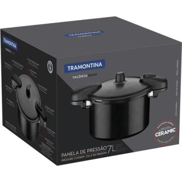 Imagem de Panela de Pressão Tramontina Ultra Black Valência 7L