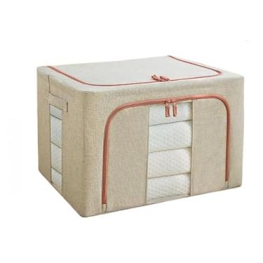 Imagem de Caixa Organizadora de Guarda-Roupa 60L Dobrável com Zíper Rígida Multiuso para Roupas, Brinquedos(1)