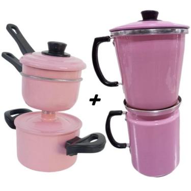 Imagem de Kit café + cuscuz combo cafeteira italiana e cuscuzeira individual - R