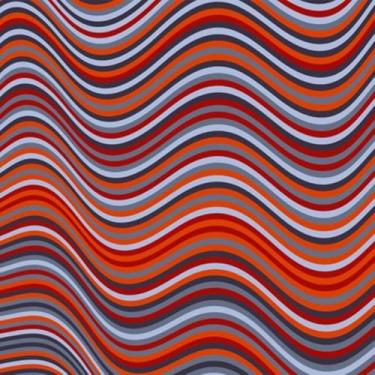 Imagem de Quadro Decorativo Moderno com Estampa Dynamic Movement Waves Curve Stripes Warp Ribbons - Arte Contemporânea para Parede 50x50cm