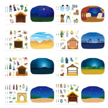 Imagem de Kit de artesanato de presépio de Natal para crianças, faça um presépio kit de adesivos de enfeite pendurado, adesivos de nascimento de Jesus, cena bíblica religiosa cristã, lembrancinha de festa
