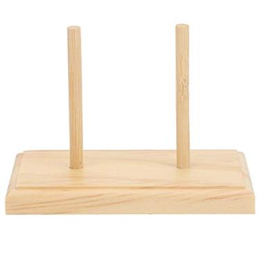 Imagem de RiToEasysports Organizador de Rack de Suporte de Linha de Costura de Bordado de Madeira para Carretel de Bobina Com 2 Eixos - Acessório de Costura Conveniente para Artesãos Domésticos