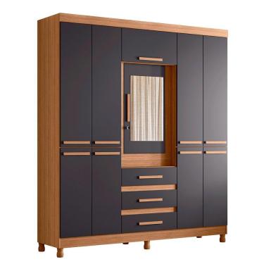 Imagem de Guarda Roupa Fusion Casal 8 Portas Com Espelho Albatroz Nature/titanium