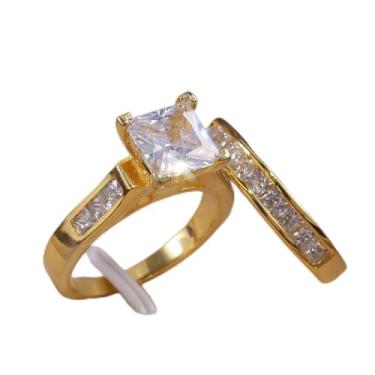 Imagem de 2 peças/conjunto de alianças de noivado de zircônia cúbica banhadas a ouro, alianças de compromisso, festas noturnas, presentes de dia dos namorados, alianças de eternidade para mulheres, 10, Cobre